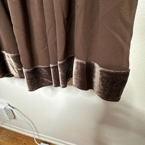 Rebecca Chocolate Flowy Sheer Pleated Round Neck Sleeveless Velvet Hem Dress 2 - Picture 5 of 10